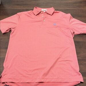 Peter Millar Coral Striped Polo Shirt